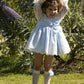 Blue Lace Puffball Dress