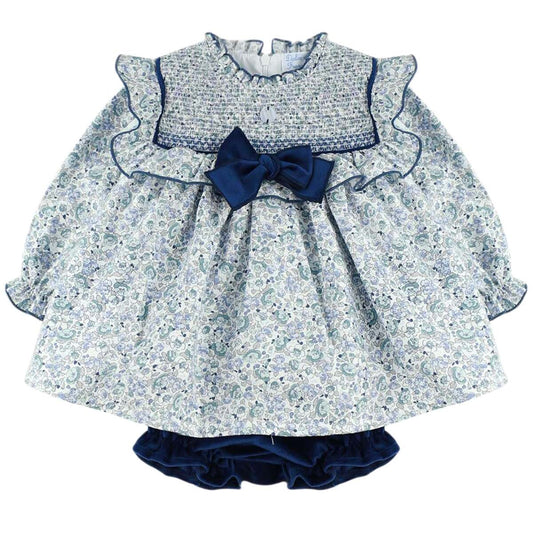 Navy Dinamarca Dress & Knickers set (3m-5y)