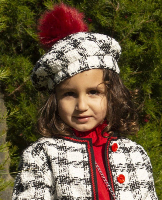 Houndstooth beret
