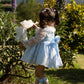 Blue Lace Puffball Dress
