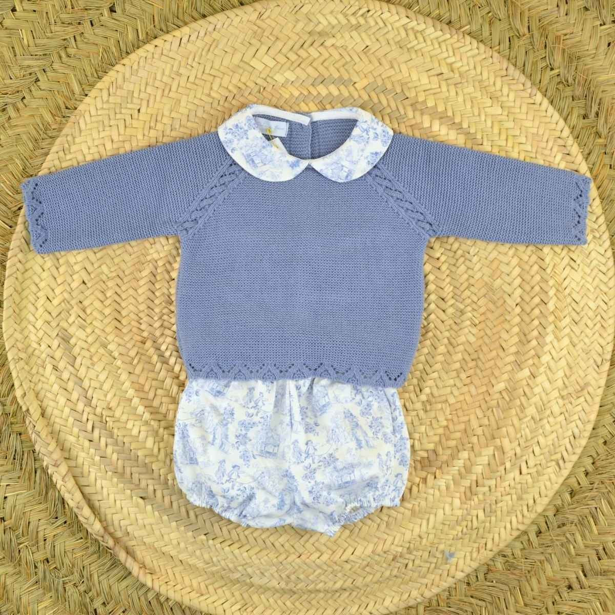 Blue knit Boys 2 piece set