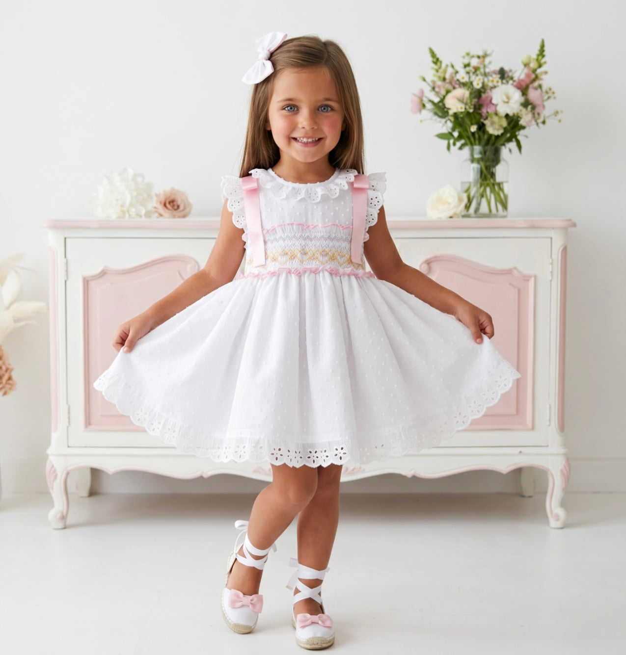 Candela Smocked Dress & Bow