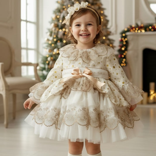 Gold Estrella Puffball Dress