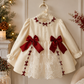 Sonata Ivory & Burgundy Dress & headpiece