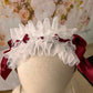 Sonata Ivory & Burgundy Dress & headpiece