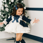 Navy Lace Puffball Dress