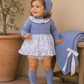 Blue knit 3 piece dress set
