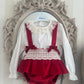 Red Velvet romper & blouse