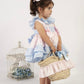 Sonata bag with pink frill & bow detail