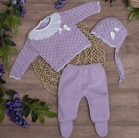 Lilac 3 Piece Knitted set