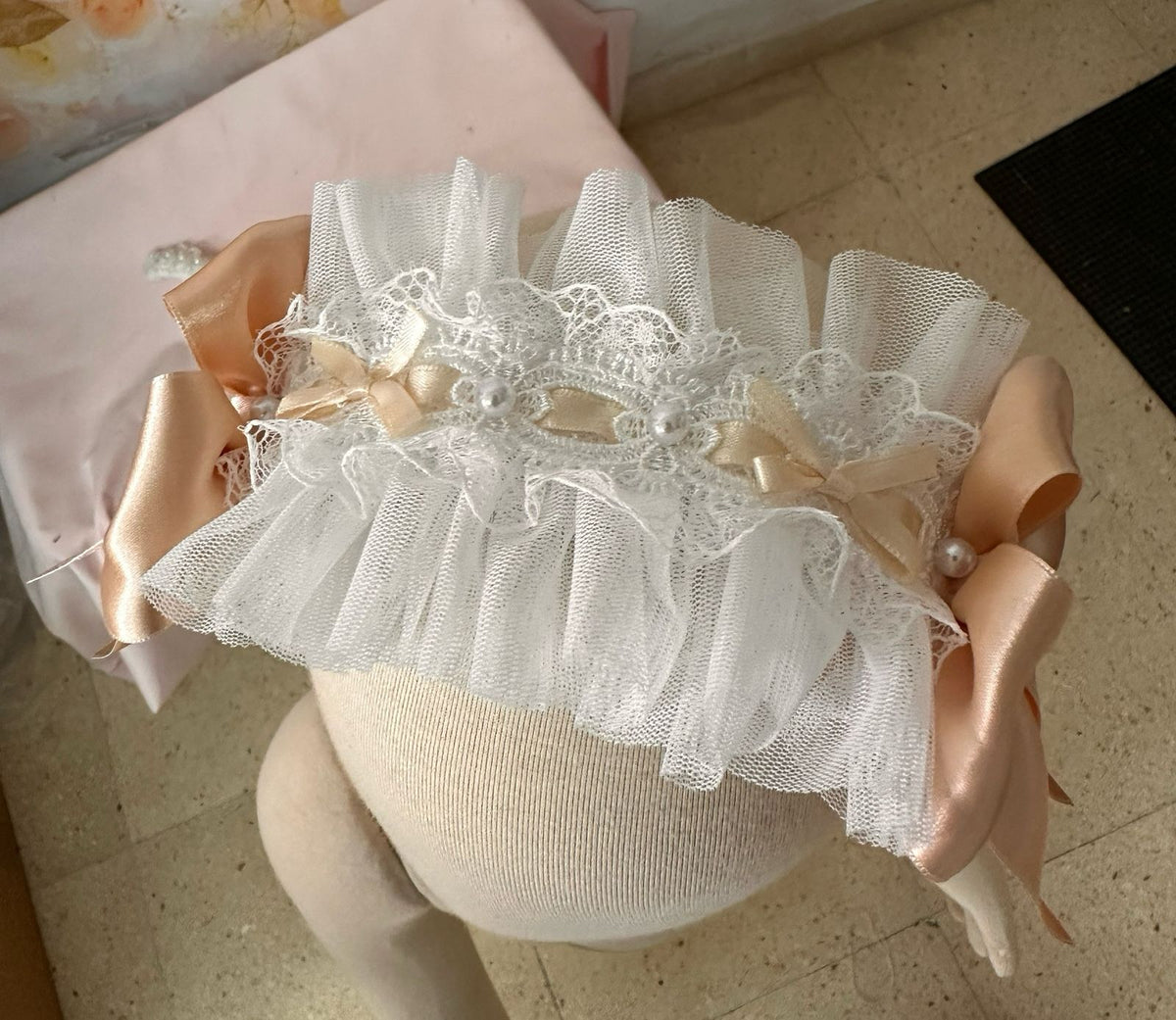 Sonata Cream Lace dress with headpiece