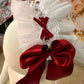Sonata Ivory & Burgundy Dress & headpiece
