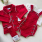 Rahigo boys Christmas romper, cardigan & shirt set