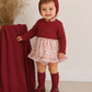 Burgundy knit 3 piece dress set