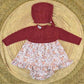 Burgundy knit 3 piece dress set