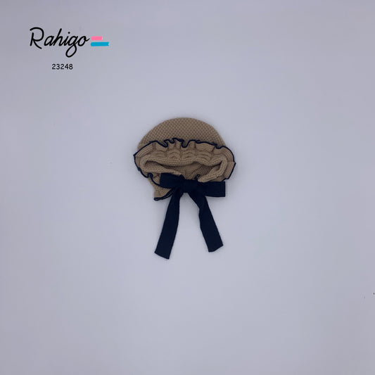 Camel & navy bonnet