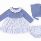 Blue knit 3 piece dress set