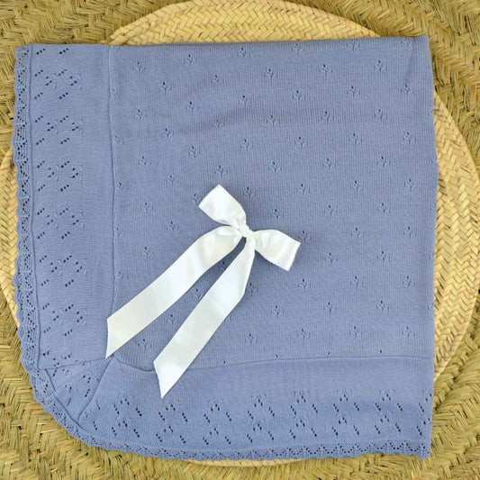 Blue Knitted Blanket