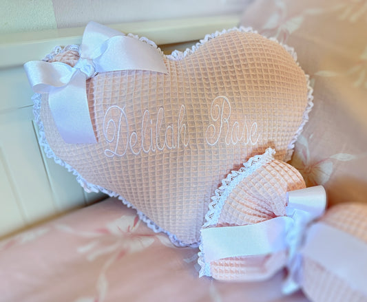 Heart shape pillow with personalization