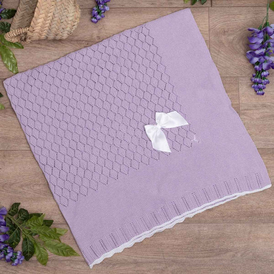 Lilac Knitted Blanket
