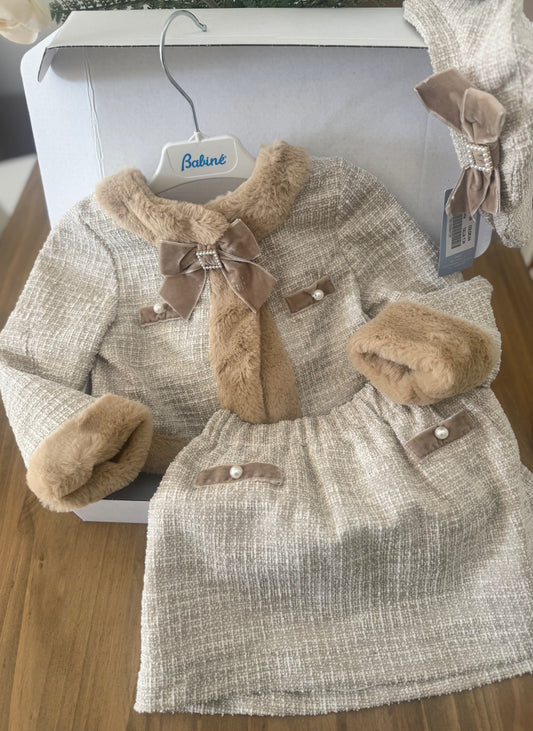 Beige  Jacket & Skirt set