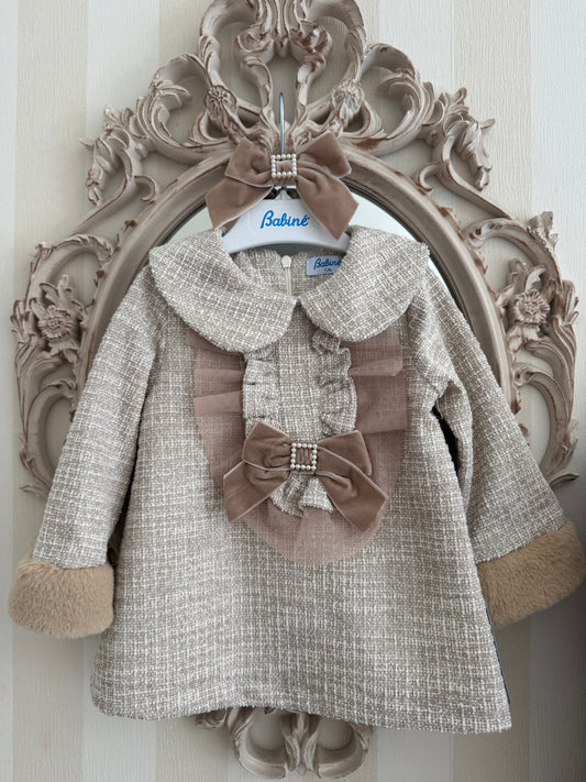 Beige Tweed Dress
