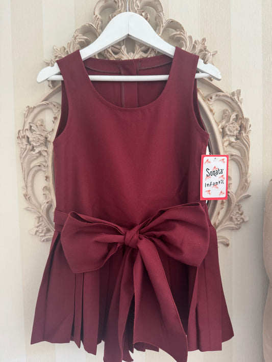 Pleated School Bow Pinafore