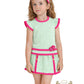 Mint & Fuchsia Two piece skorts set 5-10 years