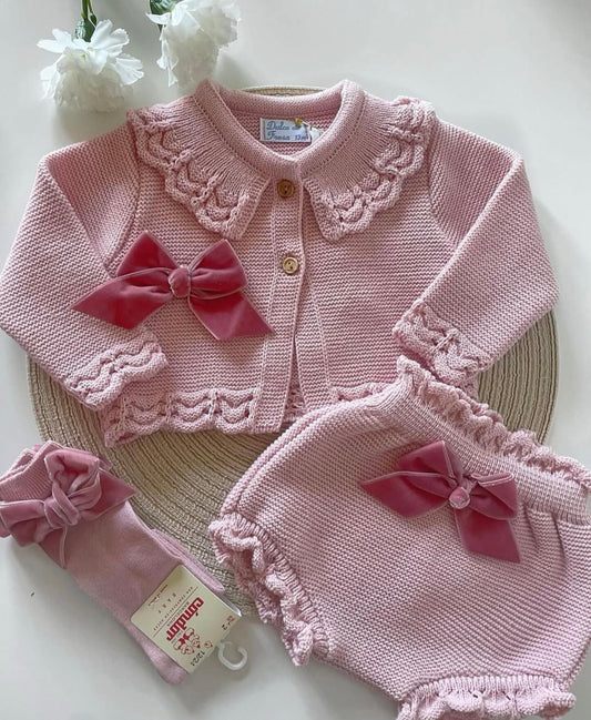 Dusky Pink 2 piece knitted set.
