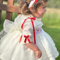 Red Organza Puffball Dress