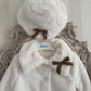 Faux faux cream coat with hat