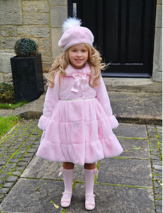 IN23-41 PINK FUR COAT