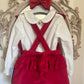 Exclusive Red Velvet Playsuit & Blouse
