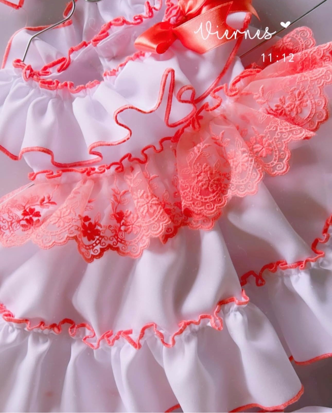 Ela White & Neon Dress Set