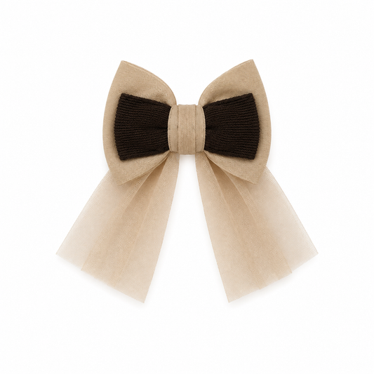 Rahigo Chocolate & Camel Hair Bow