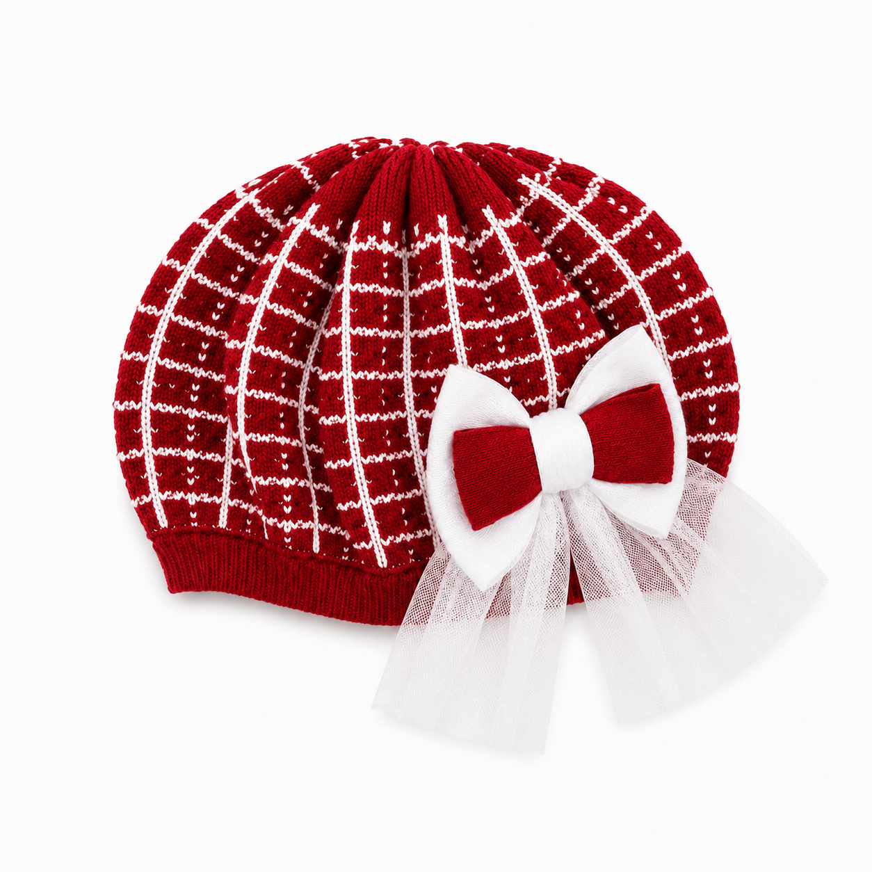 Rahigo Red & White  Beret