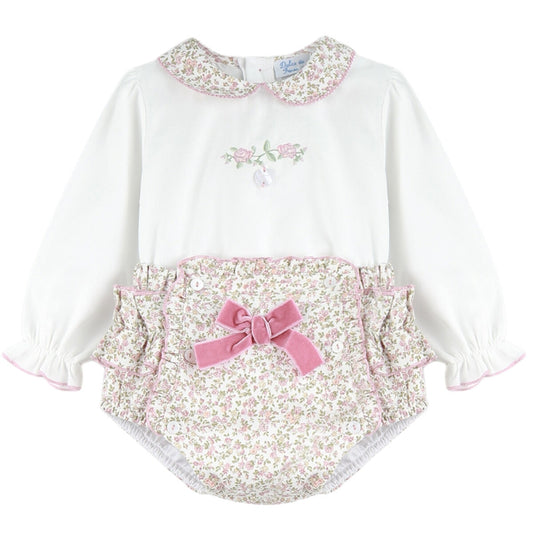 Roses blouse & bloomer set (1m-5y)