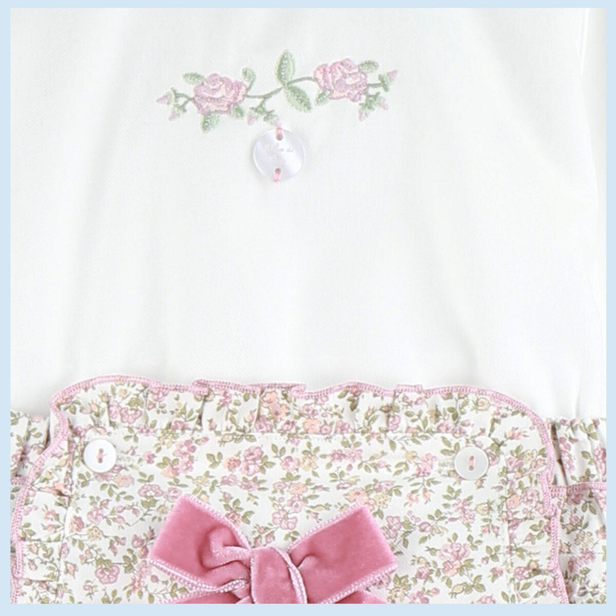 Roses blouse & bloomer set (1m-5y)