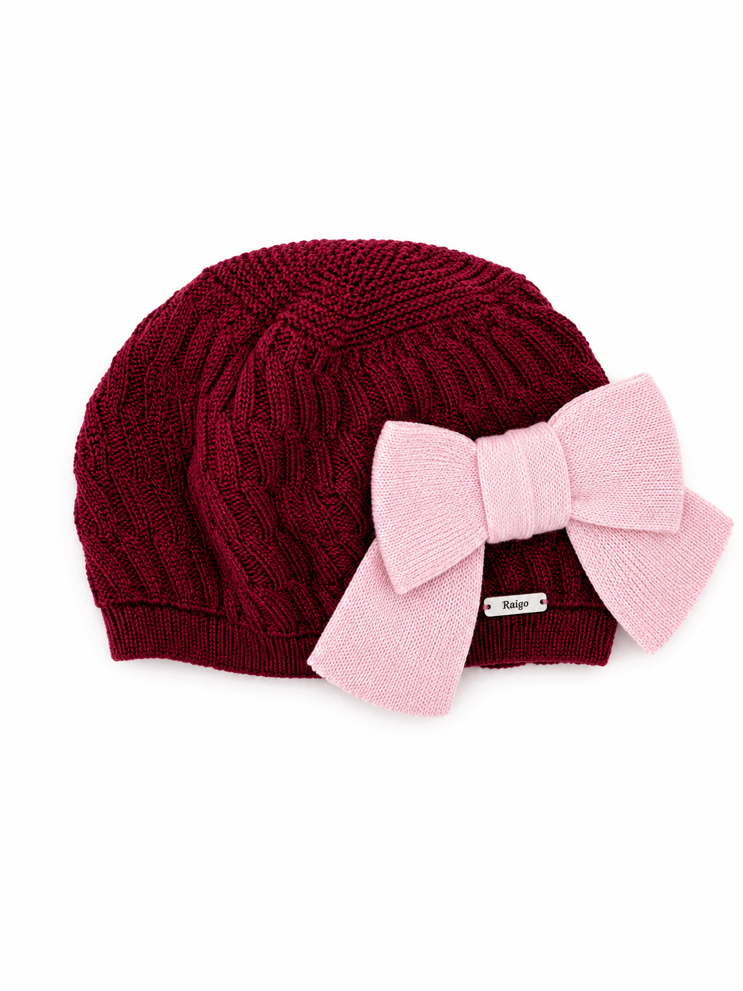 Rahigo Burgundy & Pink Beret