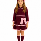Rahigo Burgundy & Pink drop waist dress OCT/NOV DELIVERY