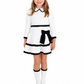 Rahigo Chic White & Black drop waist dress