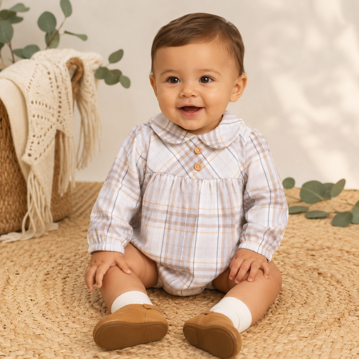 Babyferr Checked Boys romper