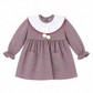 Babyferr Burgundy Check dress & cardigan
