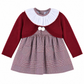 Babyferr Burgundy Check dress & cardigan
