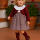 Babyferr Burgundy Check dress & cardigan
