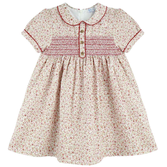 Liberty Red Smock Dress (2-12y)