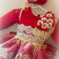 Ela Red Flores Dress set