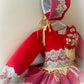Ela Red Flores Dress set
