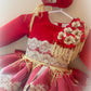 Ela Red Flores Dress set