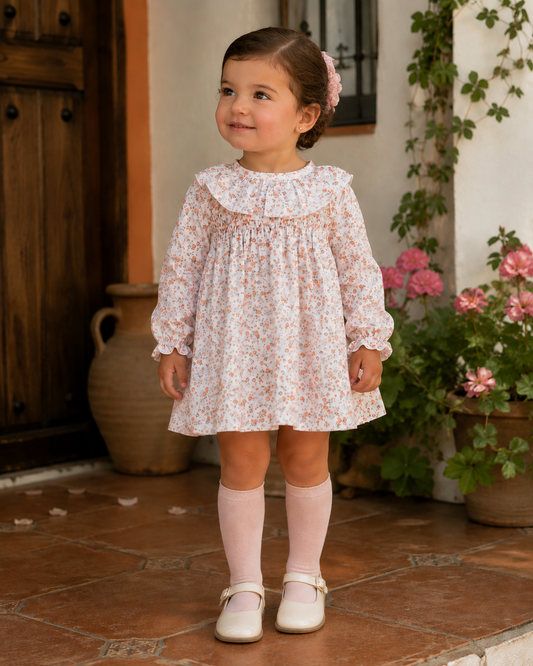 Babyferr pink floral 2 piece dress set